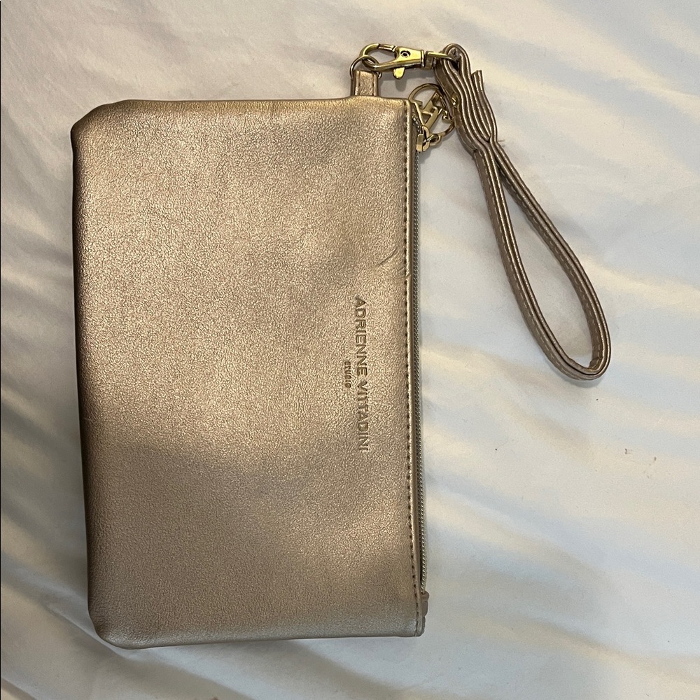 Adrienne Vittadini Metallic Wristlet Clutch